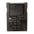 Black device with screen, eight square pads, and buttons labeled OPTION and EDIT on the front.