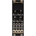 Black modular synthesizer module with screen, knobs, buttons, multiple jacks labeled TRIG, CV, and OUT, plus two USB-C ports.