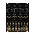 Black eurorack module with knobs, toggle switches, and multiple 3.5mm jacks labeled for attack, release, shape, and various inputs/outputs.