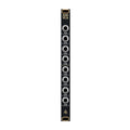 Black eurorack module panel with eight labeled 1/8 inch audio jacks labeled CH1 to CH8 and gold text.