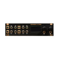 Black eurorack module with 8 jacks, 2 knobs, and a small display labeled ORNAMENT & CRIME