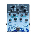 Black and blue guitar effects pedal with multiple knobs, toggle switch, and footswitch labeled 'For Fuzz Sake!'
