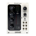 Front panel of the Aircraft Designs Cascade discrete VCA compressor with knobs, buttons, LED meter, and multiple input/output jacks.