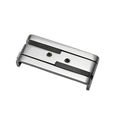Chrome metal pickup cover with two screw holes and black inserts