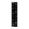 Black Eurorack module with knobs, toggle switches, and multiple 3.5mm input/output jacks labeled Curioser