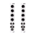 Two slim white eurorack modules each with four black rotary knobs and four 3.5mm jacks arranged in a square.