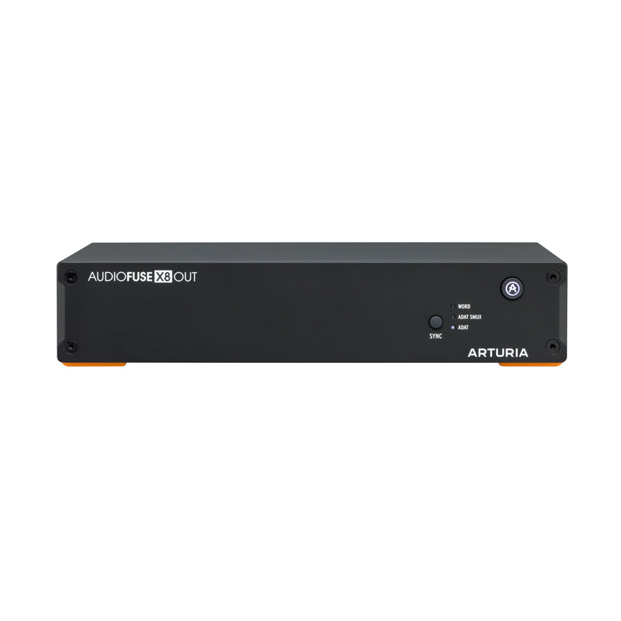 Black rectangular audio device with Arturia branding and sync options on front panel.