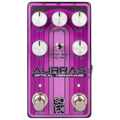 Purple guitar effects pedal with six knobs, two footswitches, a toggle switch, and labeled control text