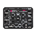 Top view of a black Bastl Kastle 2 Alchemist synthesizer module with knobs, toggle switch, push button, and multiple sockets.