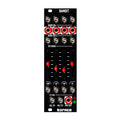 Black Eurorack module with multiple 3.5mm jacks and four vertical sliders with red knobs