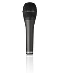 Black handheld microphone with wire mesh grille and beyerdynamic branding.