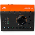 Top view of a Bitwig Connect 4/12 audio interface showing input/output jacks, large knob, and multiple buttons.