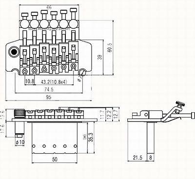 Solo Floyd Rose Licensed Locking Tremolo Bridge