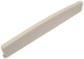 Off-white rectangular plastic saddle piece for guitar or similar instrument.