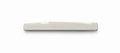 An off-white acoustic guitar saddle made of unbleached bone.