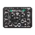 Top view of a BASTL Kastle 2 FX Wizard unit with knobs, buttons, and multiple ports for sync, audio, and modulation