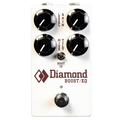 White Diamond Boost/EQ guitar pedal with four black knobs, a toggle switch, and a footswitch.