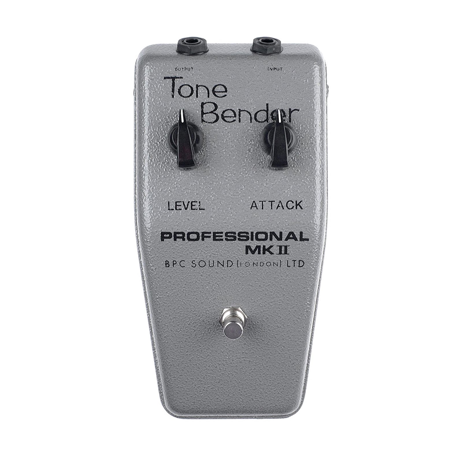 Gray Tone Bender Professional MK II guitar effects pedal with two knobs and a footswitch.