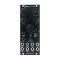 Black eurorack module with knobs, toggle switch, and multiple 3.5mm jacks labeled for audio and CV functions.