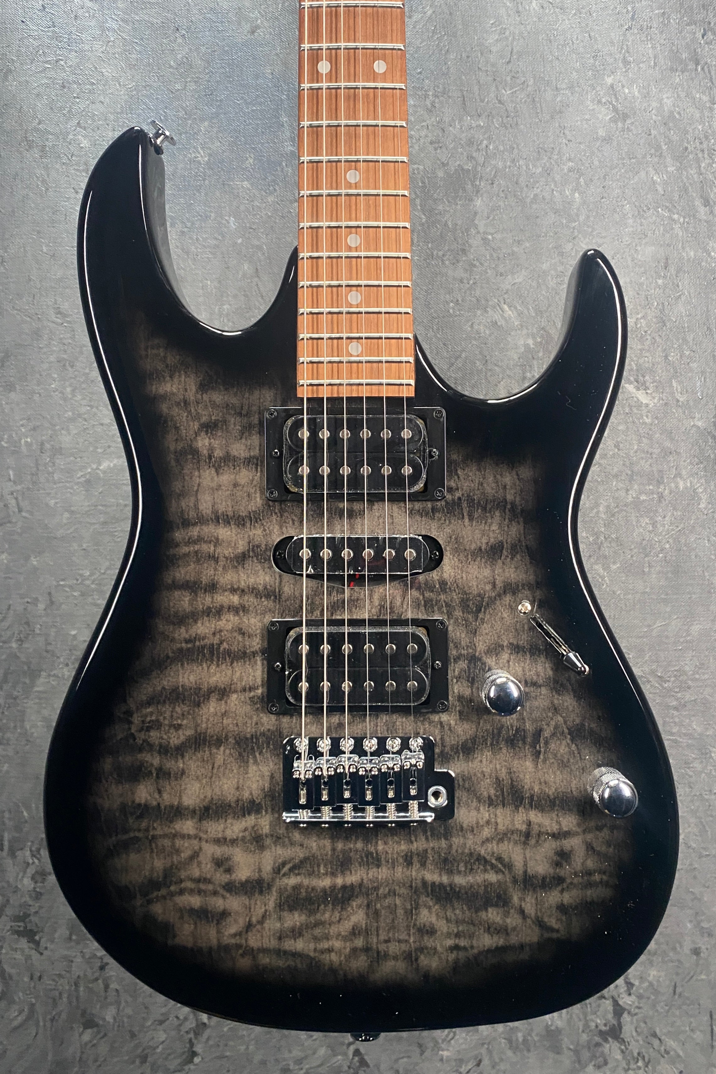 Ibanez GRX70QATKS GIO Series Electric Guitar w/Tremolo in Transparent Black Sunburst