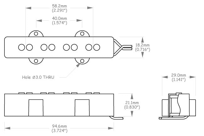 Solo Music Gear Solo DIY Jazz Bass Pickup Kit – Bridge