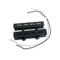 Black jazz bass pickup with two wires and a matching black pickup cover shown on a white background.