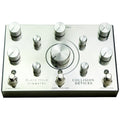 Silver metal effects pedal with multiple knobs and three footswitches labeled Black Hole Symmetry Collision Devices.