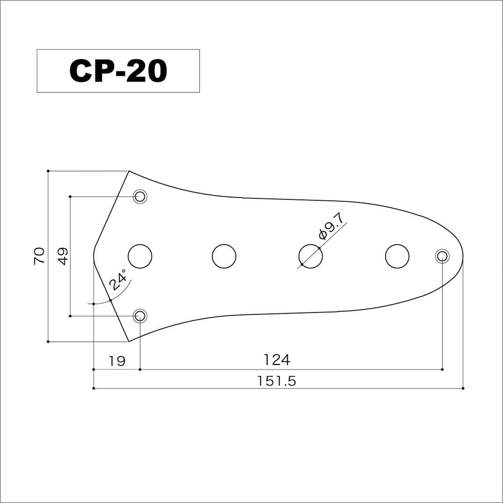 Gotoh CP-20 Aged Chrome Relic Series Bass Control Plate