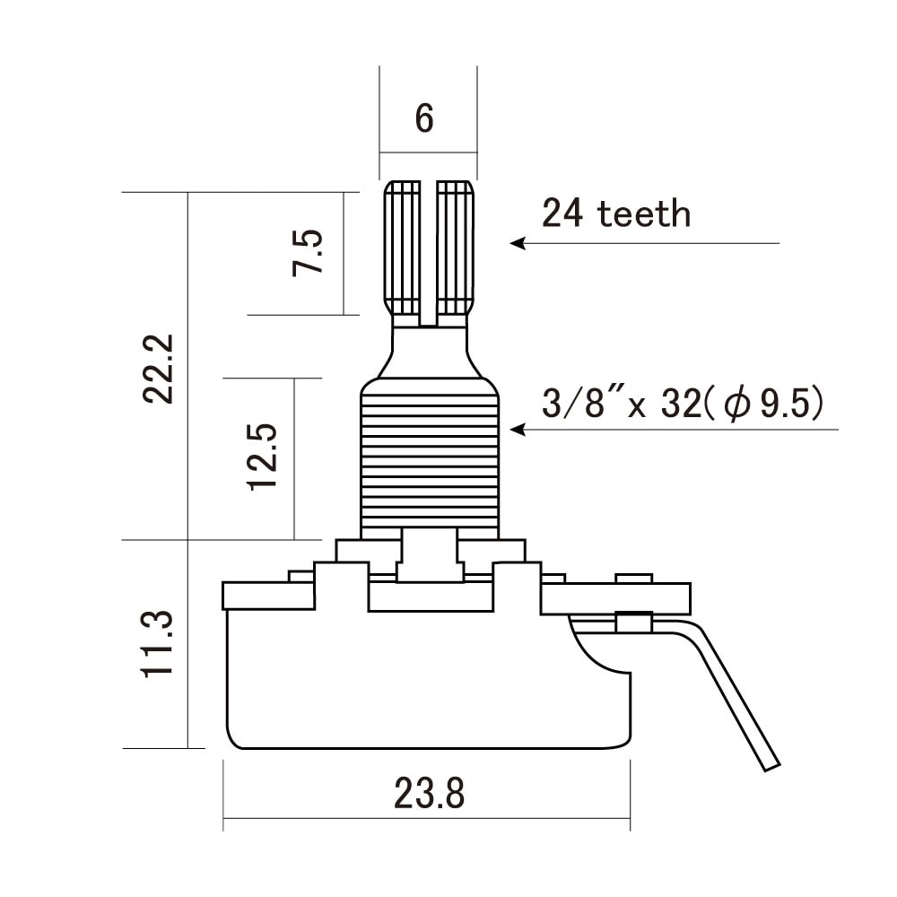 Solo Pro CTS 500K-B Split Shaft Linear Taper Potentiometer – Imperial