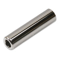 Chrome-colored cylindrical metal jack sleeve or tube shown on a white background.