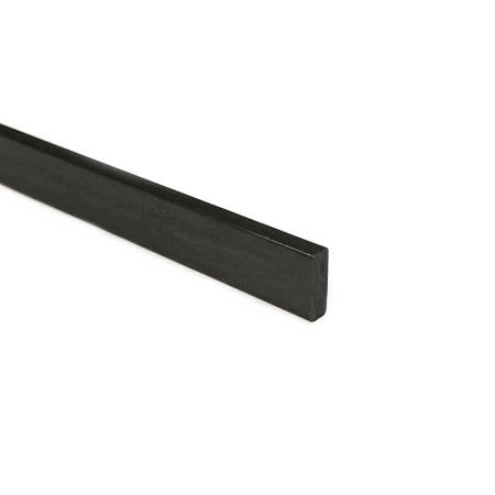 Black carbon fiber rod shown against a white background, angled to reveal one end.
