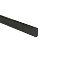 Close-up of a black rectangular rod against a white background.