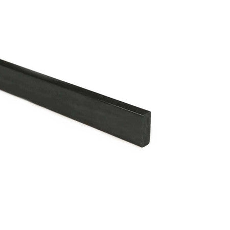 Black rectangular rod likely made of carbon fiber or composite material photographed on a white background.