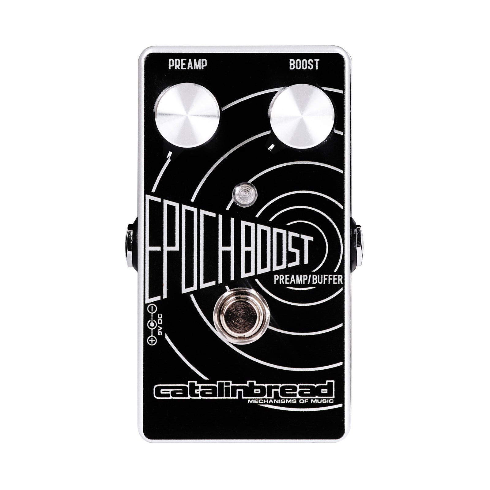 Black Catalinbread Epoch Boost preamp pedal with two knobs and a footswitch.
