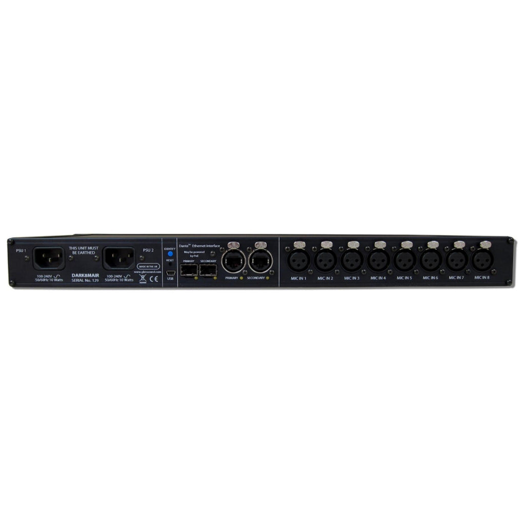 Glensound DARK8MAIR - 8 Channel Dante/ AES67 Microphone Amplifier, studio recording microphone body