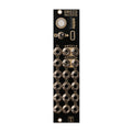 Black modular synthesizer Eurorack module with multiple 3.5mm jacks, a toggle switch, round white button, and USB-C port.