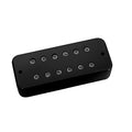 Black electric guitar pickup with twelve visible pole pieces arranged in two rows.