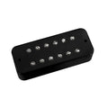 Black guitar pickup with twelve adjustable screws arranged in two rows on a white background.
