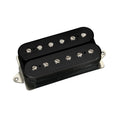Black humbucker-style guitar pickup with two rows of adjustable pole screws and metal mounting base.