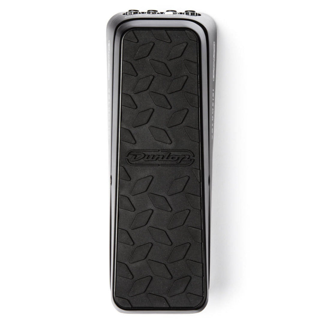 Black and gray expression pedal with textured footpad and Dunlop logo on a white background.