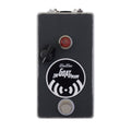 Black rectangular guitar effects pedal with one knob, one footswitch, and two 1/4 inch jacks on top.