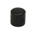 Black dome-shaped metal knob with textured sides and a set screw hole.