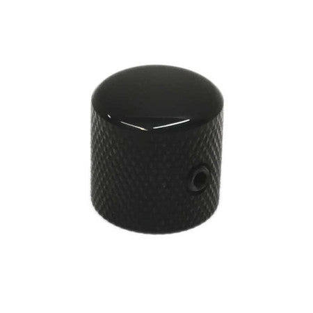 Black dome-shaped knob with textured sides and a set screw hole.