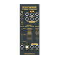 Front panel of a black Dreadbox Psychosis 6-channel stereo mixer eurorack module with knobs, sliders, and multiple audio jacks.