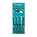 Teal Dreadbox Hysteria eurorack module with eight jack connectors, four sliders, one knob, and one button labeled for VCO controls.