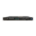 Front panel of a black E-MU Vintage Keys rack-mount synthesizer module with display, knobs, buttons, and headphone jack