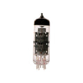 A single glass vacuum tube with metal pins and black internal components, labeled EL84EH and Electro-Harmonix.