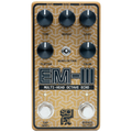 Gold guitar effects pedal with six knobs, a toggle switch, two footswitches, and input/output jacks.