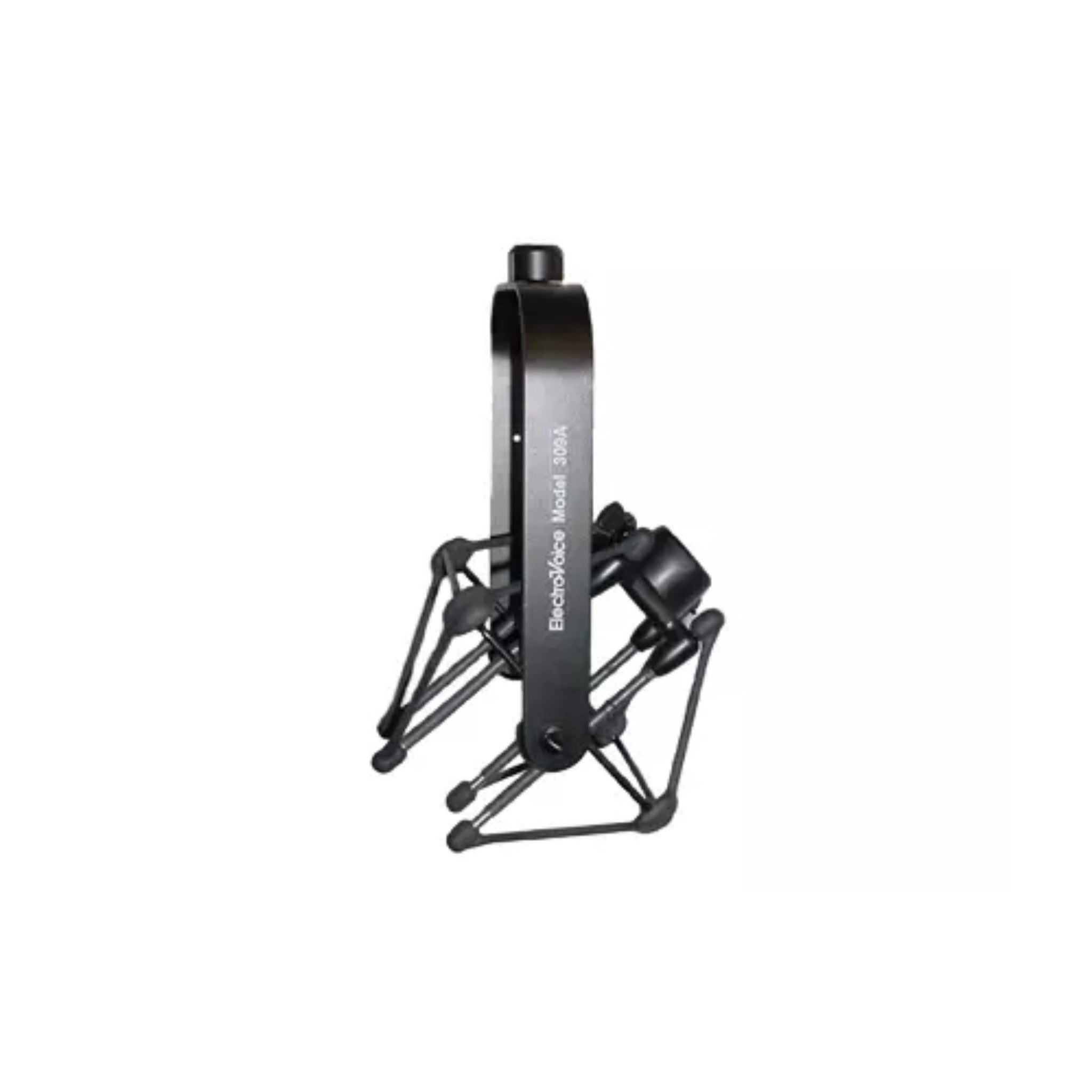 Black metal shock mount with elastic suspension labeled Electro-Voice Model 309A