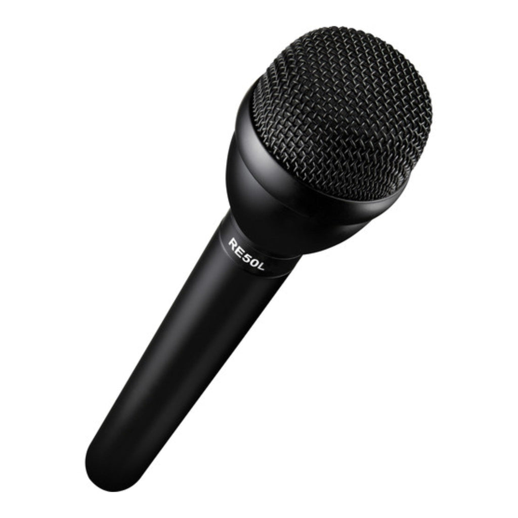 Electro‑Voice RE50L - Omnidirectional Dynamic Shockmounted ENG Microphone with Long Handle - Black, studio recording microphone body